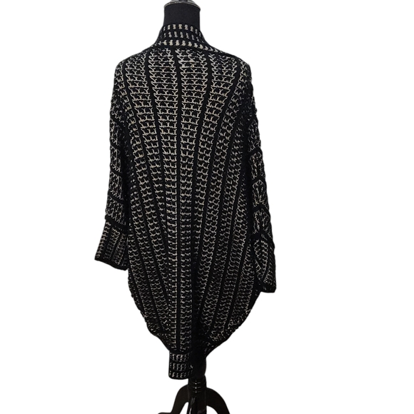 Camille & Company Cocoon Black and Tan Knit Sweater Size Large XL - Picture 2 of 7